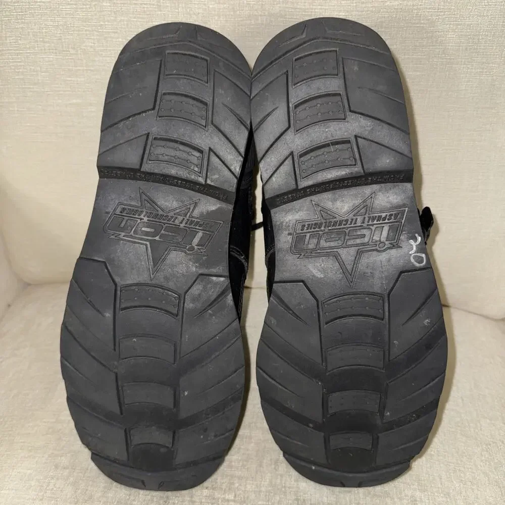Icon Field Armor Chukka Motorcycle Boots Black Leather Fabric Men's Size 13